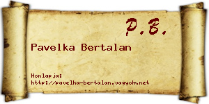 Pavelka Bertalan névjegykártya