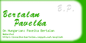 bertalan pavelka business card